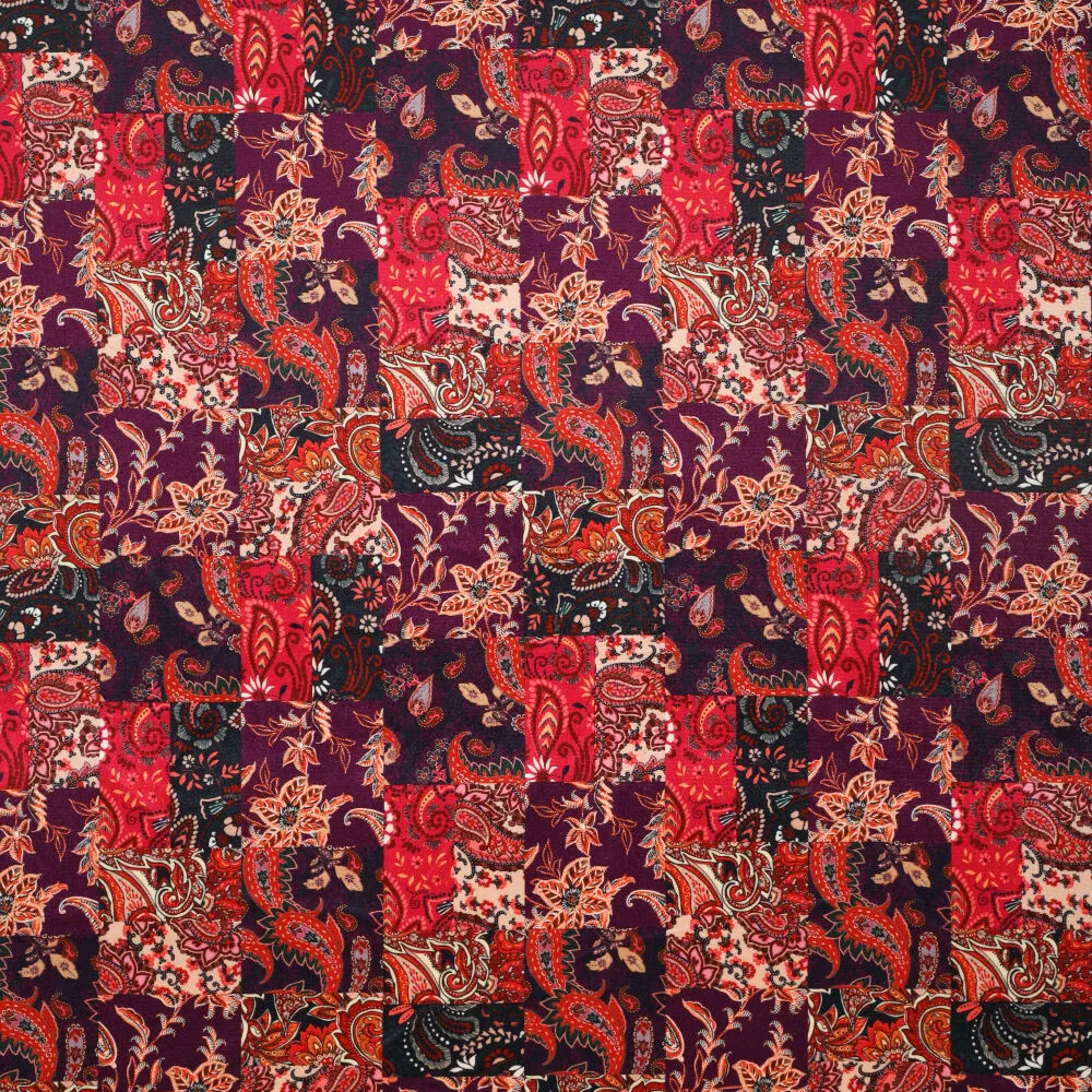 20248 Paisley Patchwork Velvet Knipidee.nl Double folded or Rolls